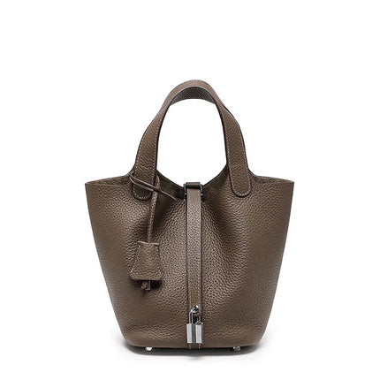 Head layer cowhide bucket bag women's leather high-end handbag - tugranalmacen.com
