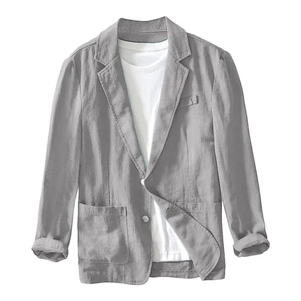 Traje ajustado de lino británico para hombre, elegante y fresco