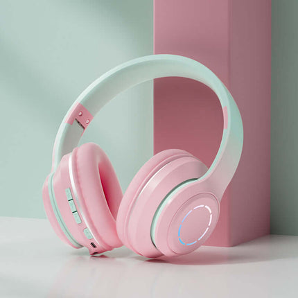 Auriculares Bluetooth plegables en colores degradados