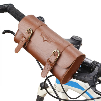 bolsa de manillar para bicicleta de cuero PU