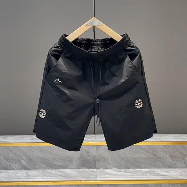 Pantalones cortos bordados de poliéster para hombre