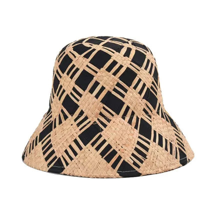 Sombrero de paja para mujer color negro