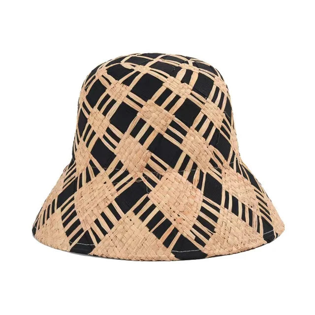 Sombrero de paja para mujer color negro