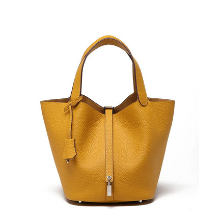 Head layer cowhide bucket bag women's leather high-end handbag - tugranalmacen.com