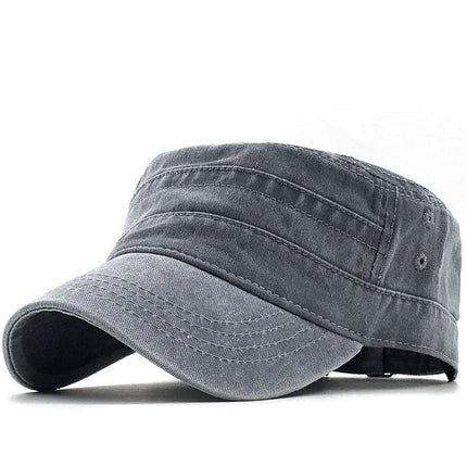 Gorra militar plana de color sólido