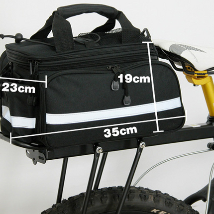 Bolsa reflectante para portaequipajes de bicicleta con espacio para botella
