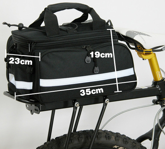 Bolsa reflectante para portaequipajes de bicicleta con espacio para botella