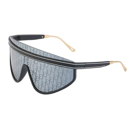Personalized Large Frame One-Piece Lens Sunscreen Sunglasses For Women High Sense Windproof Ins Sunglasses - tugranalmacen.com