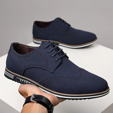 Fashionable men's white sole widened carved leather shoes for men - tugranalmacen.com