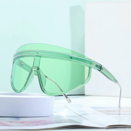 Personalized Large Frame One-Piece Lens Sunscreen Sunglasses For Women High Sense Windproof Ins Sunglasses - tugranalmacen.com