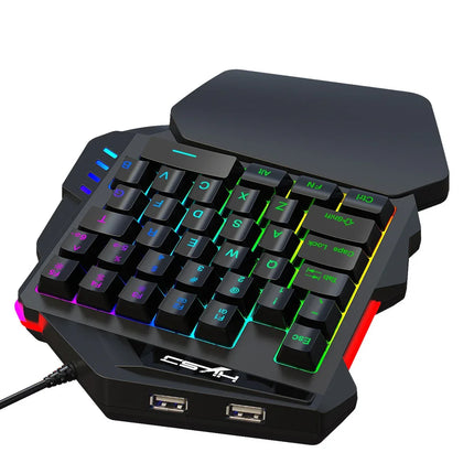 Teclado para juegos de una mano V500 con iluminación RGB y convertidor integrado compatible con consolas de juegos PS3 y PS4 - tugranalmacen.com