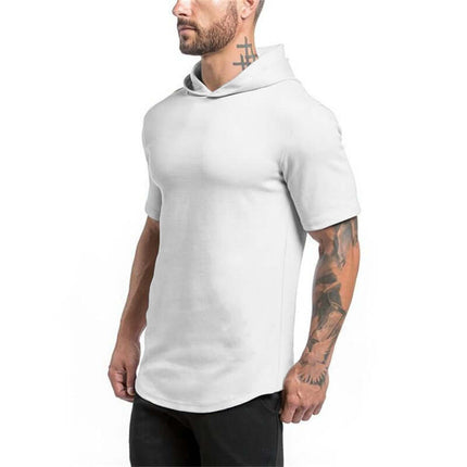 Sudadera de manga corta con capucha hombre – color negro