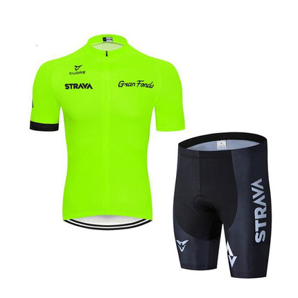 Conjunto de ciclismo de verano STRAVA Pro Team con badana de gel