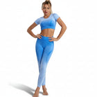 Traje de yoga sin costuras en color gris