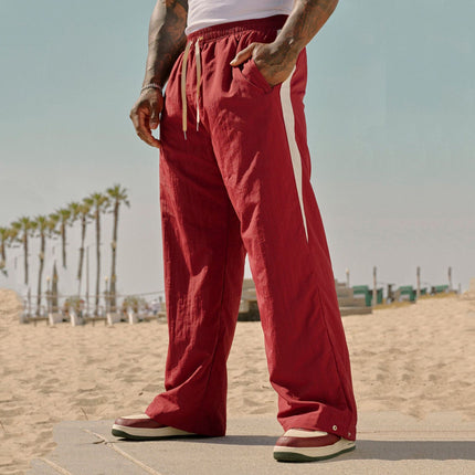 Pantalones blancos de algodón y lino para hombre