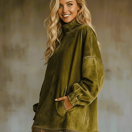 Vestido de terciopelo estilo Boho con flecos para mujer