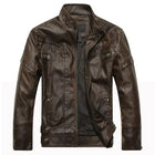 Chaqueta de cuero vegano para hombre, vista frontal