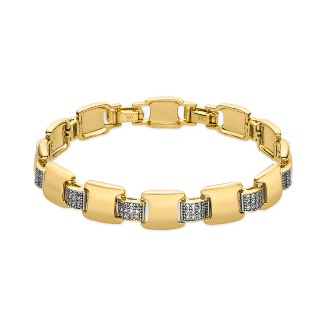 Pulsera de circonita brillante en oro 18k, diseño elegante Sured, joyería de lujo.