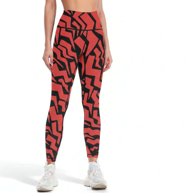 Leggins de yoga y deportivos cómodos para mujer Rojo Cebra
