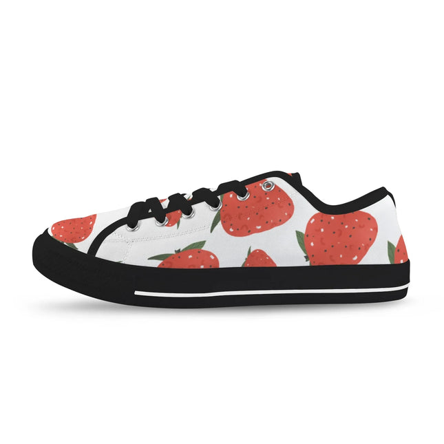 Zapatillas Seattle mujer modelo Strawberry, deportivas, estampado fresas, blancas, lona, estilo casual