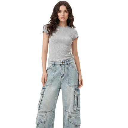 Jeans Cargo Oversize de Mujer – Estilo Streetwear y Comodidad Total - tugranalmacen.com