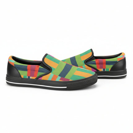 Zapatillas Slip-On Patchwork Multicolor - Calzado Unisex Sin Cordones