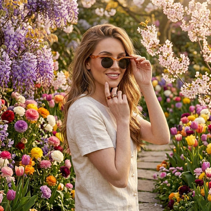 Estark, gafas de sol con montura redonda para mujer