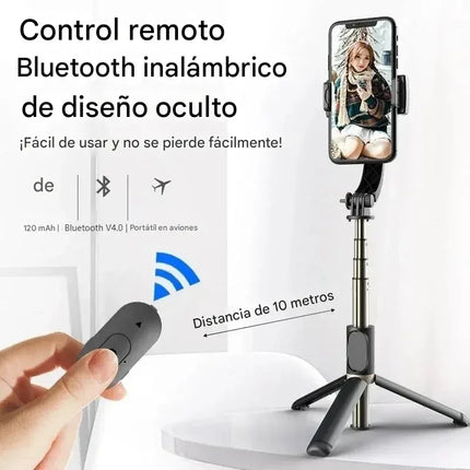 Estabilizador Gimbal Q08 para Móvil - Bluetooth Selfie Stick Trípode